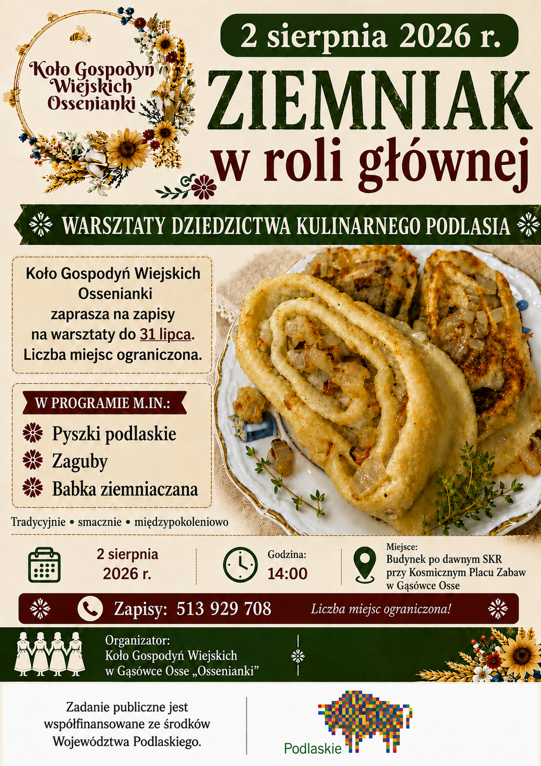 Plakat_promujący_wydarzenie_z+ilustracją_kiszki_ziemniaczanej