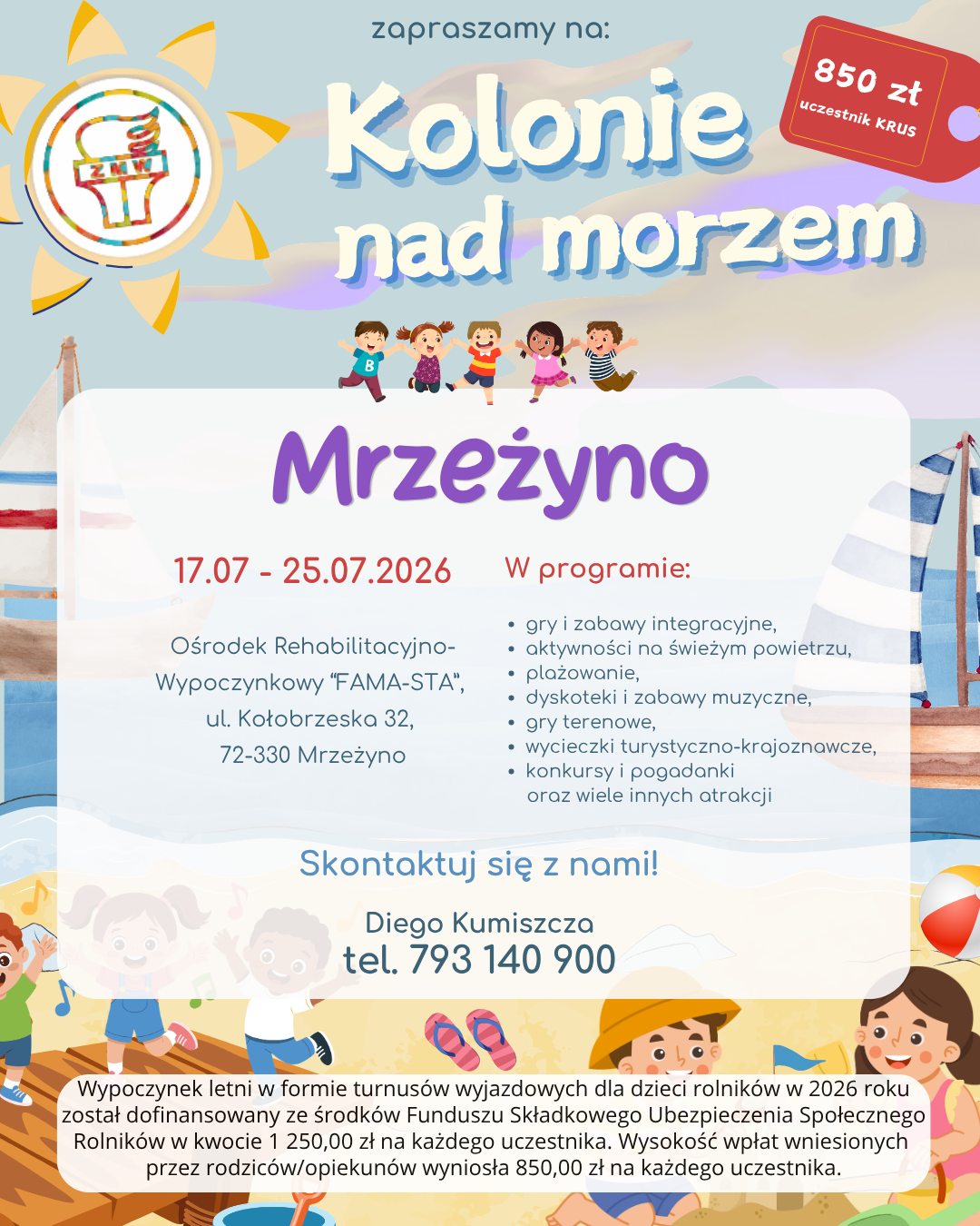 Plakat promujący kolonie