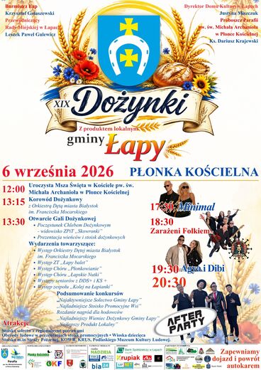 Plakat dożynkowy z program imprezy
