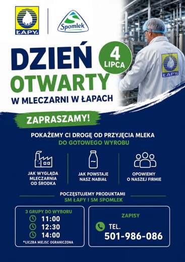 plakat z dnia otwartego mleczarni