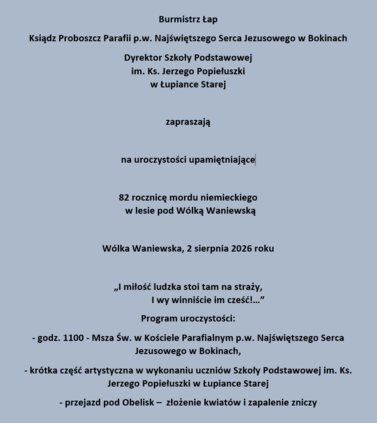 82. rocznica mordu niemieckiego pod W&oacute;lką Waniewską