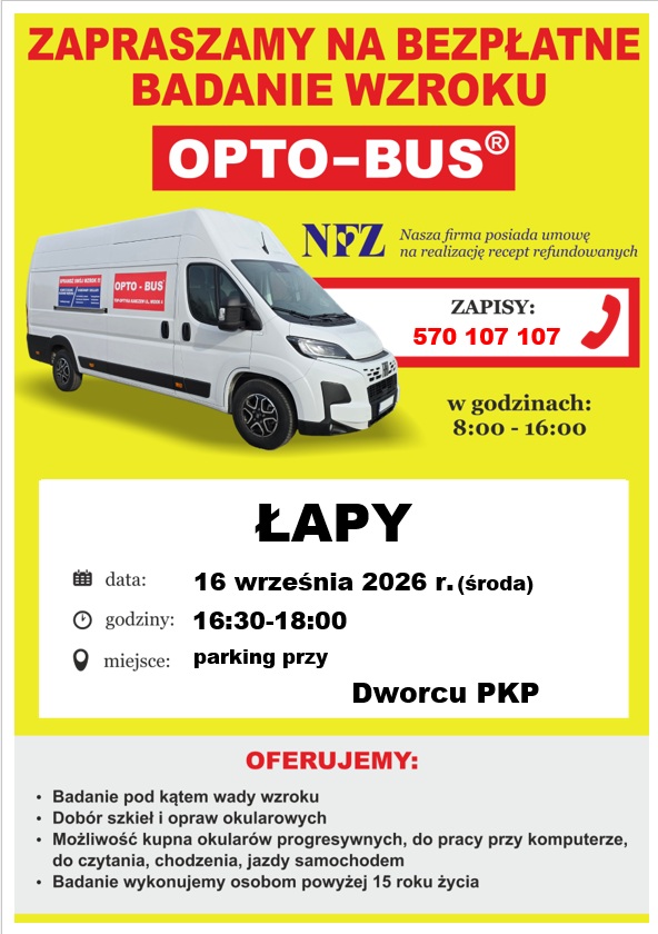 plakat informujący o&nbsp;bezpłatnym badaniu wzroku
