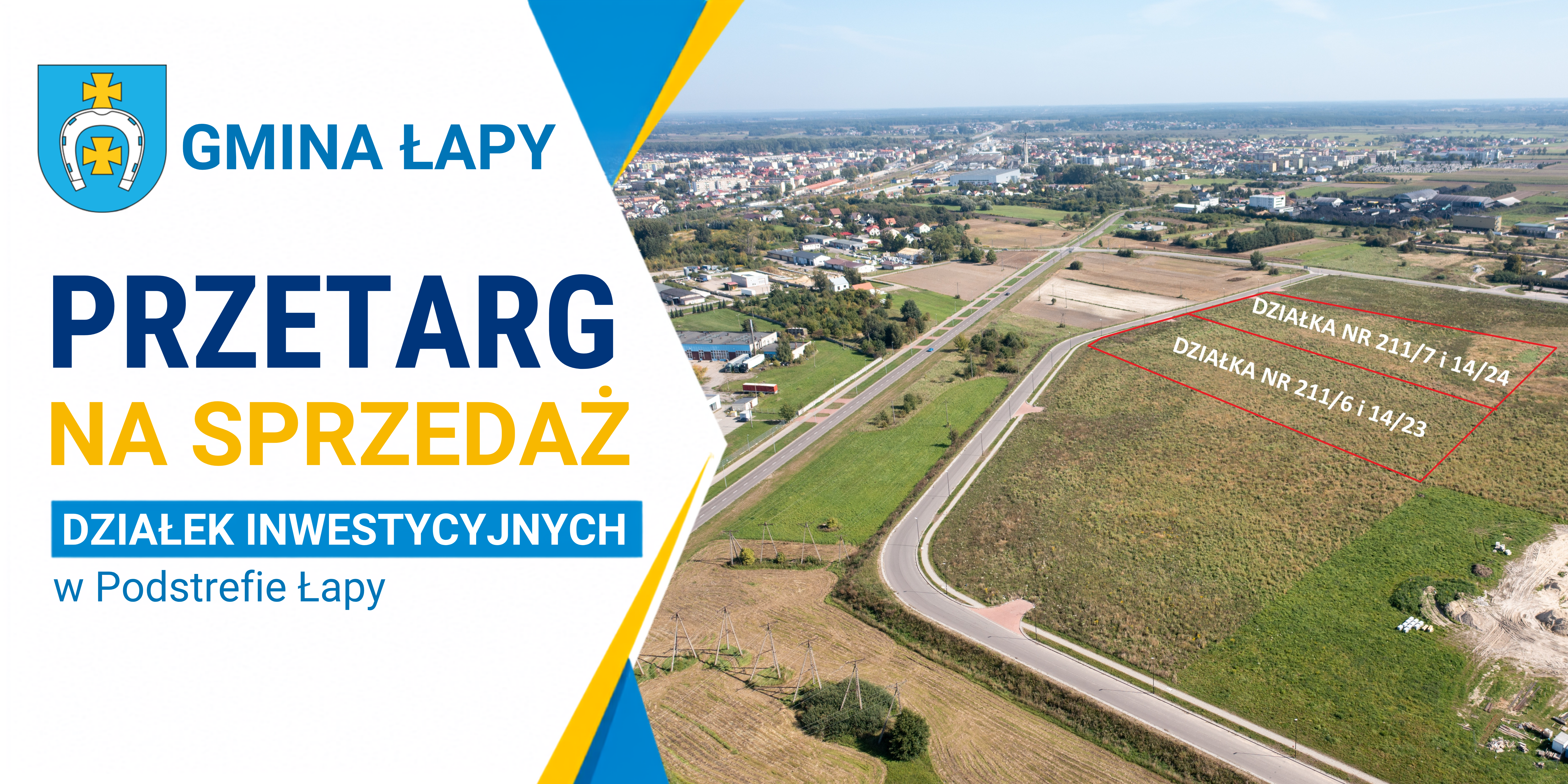 Baner_z_mapą_z_zaznaczonymi_działkami na&nbsp;sprzedaż_przetarg_31.07.2026