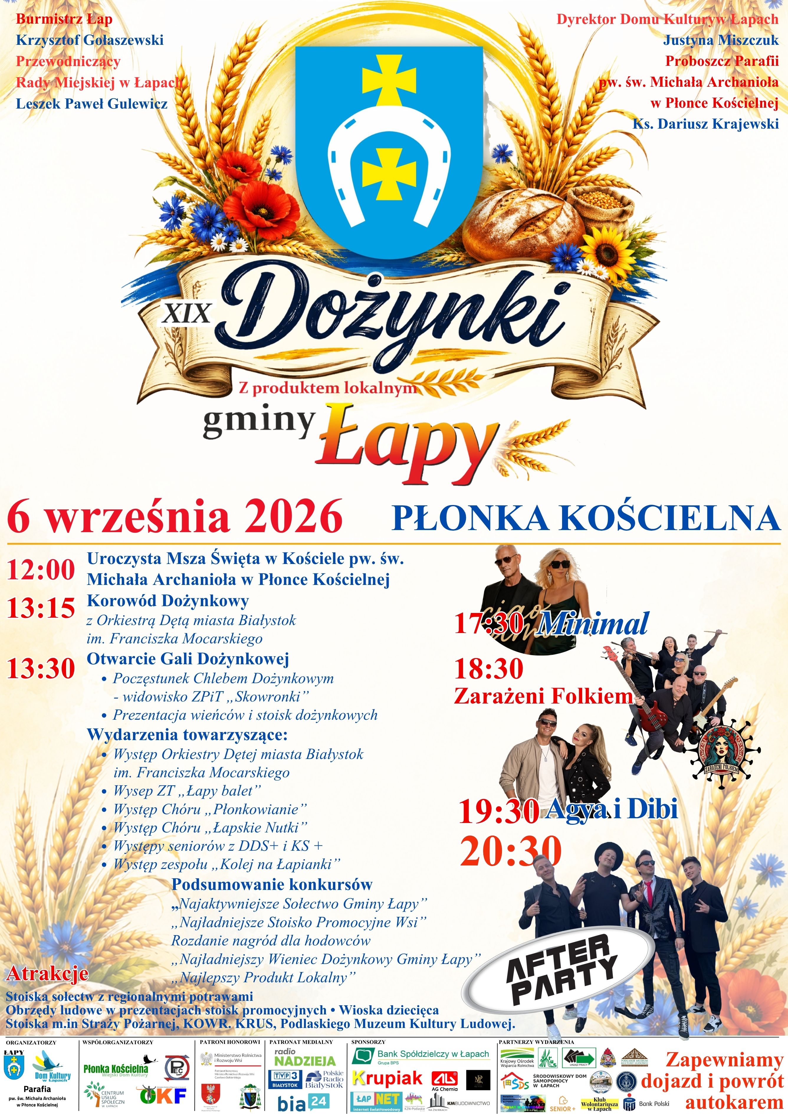 Plakat dożynkowy z&nbsp;program imprezy