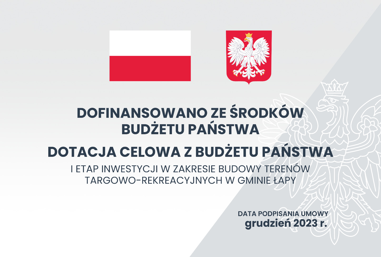 I etap inwestycji w&nbsp;zakresie budowy teren&oacute;w targowo-rekreacyjnych w&nbsp;gminie Łapy