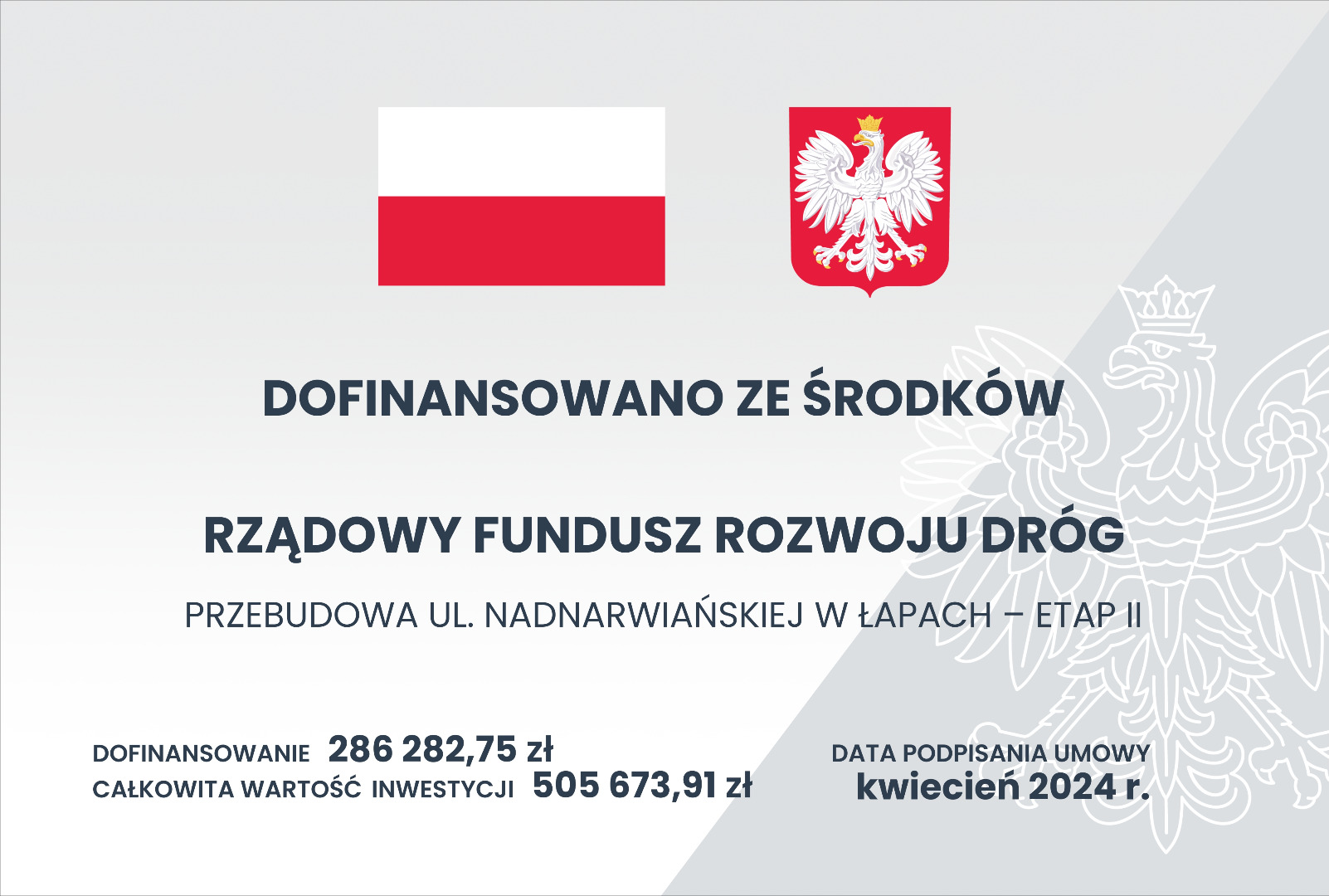PRZEBUDOWA UL. NADNARWIAŃSKIEJ W ŁAPACH - ETAP II 2024