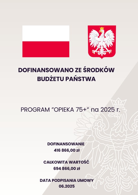 Baner dofinansowania opieka 75+