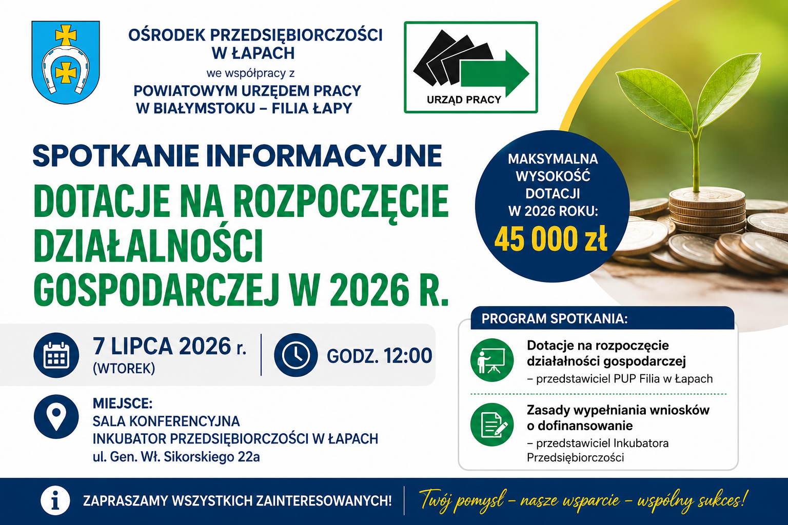 Plakat o&nbsp;spotkaniu informacyjnym