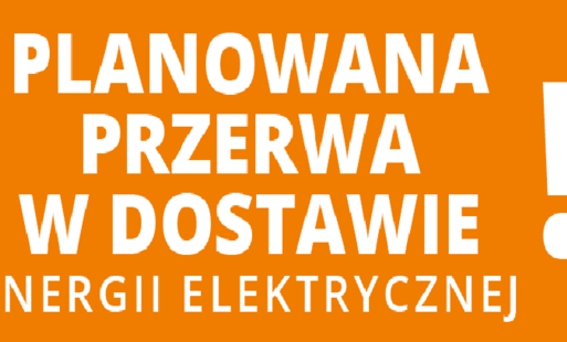 grafika z tekstem przerwa w dostawie prądu