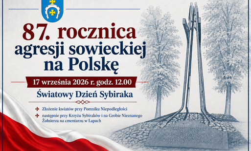 plakat informujący o 87 rocznicy agresji sowieckeij na Polskę