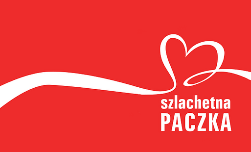 logo szlachetnej paczki na czerwonym tle
