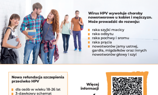 plakat informujący o szczepieniach HPV z młodzieżą