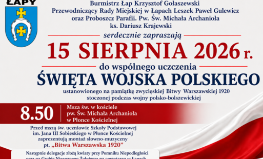 Plakat informujący o uroczystościach z okazji Święta Wojska Polskiego