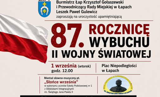Plakat informujący o 87. rocznicy wybuchu II wojny światowej 