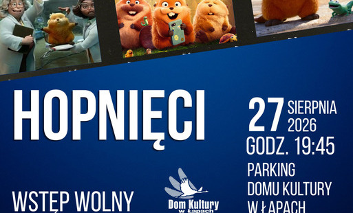 plakat informujący o seansie filmu Hopnięci