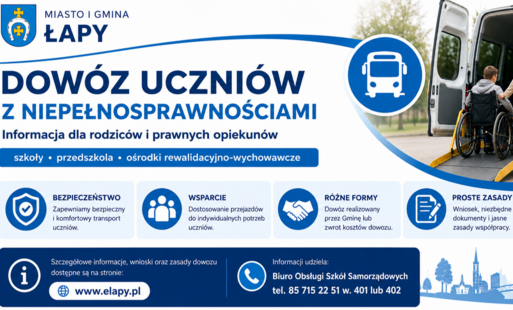 Dowóz osób z niepełnosprawnościami baner