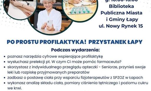 plakat z osobami starszymi które się badają