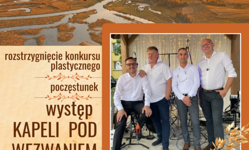 plakat z programem oraz zdjęciem zespołu Kapela pod wezwaniem